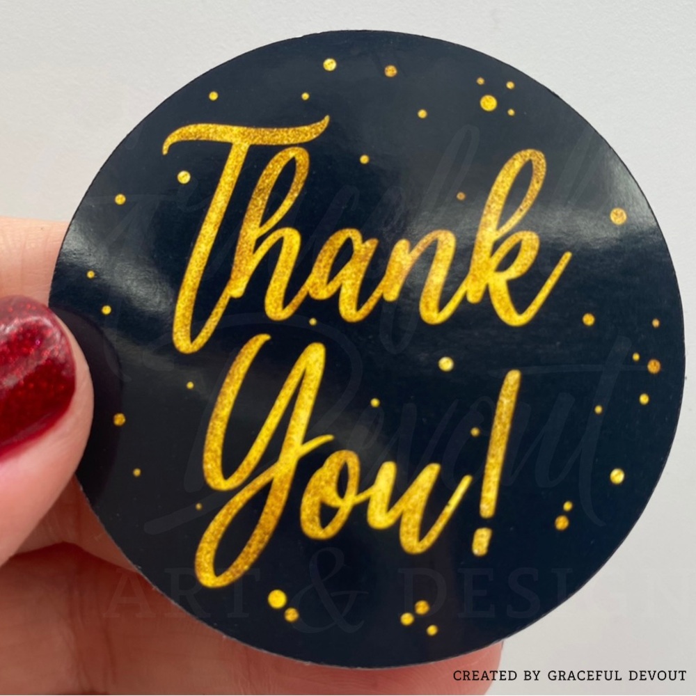 Thank You!- 2" (inches) (48ct.) Stickers - Picture 2 of 4